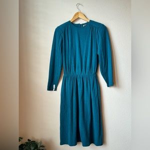 Wool Aqua Midi Dress